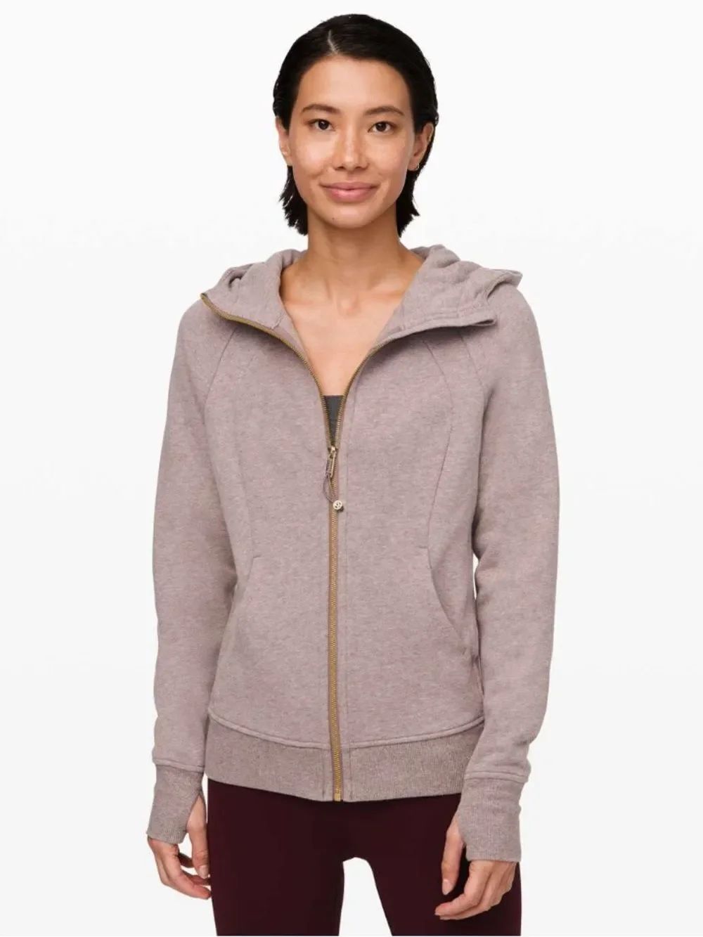Lululemon Heathered Misty Mocha Gold Scuba Hoodie Sz 4 Cozycore Athleisure Comfy